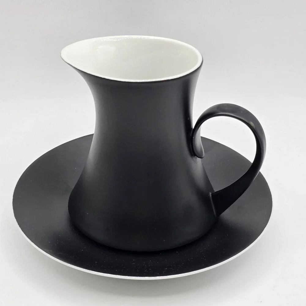 BLOCK‎ Blanco Espana BIDASOA Spain Black 2 Pc Set Creamer & Saucer